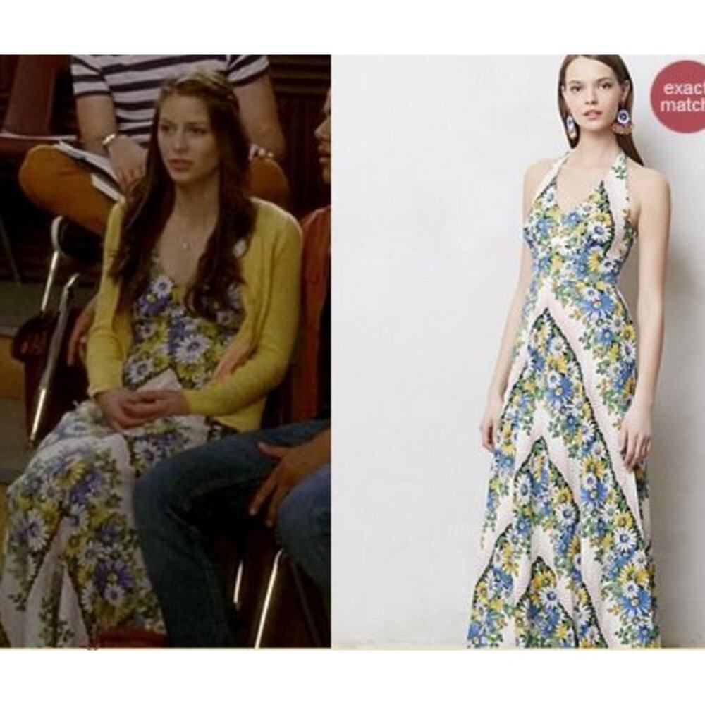 Anthropologie Soraya Floral Halter Maxi Dress 0 - Picture 2 of 9